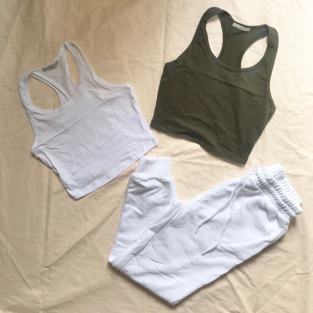 3pc bundle jogger & crop tops NWOT